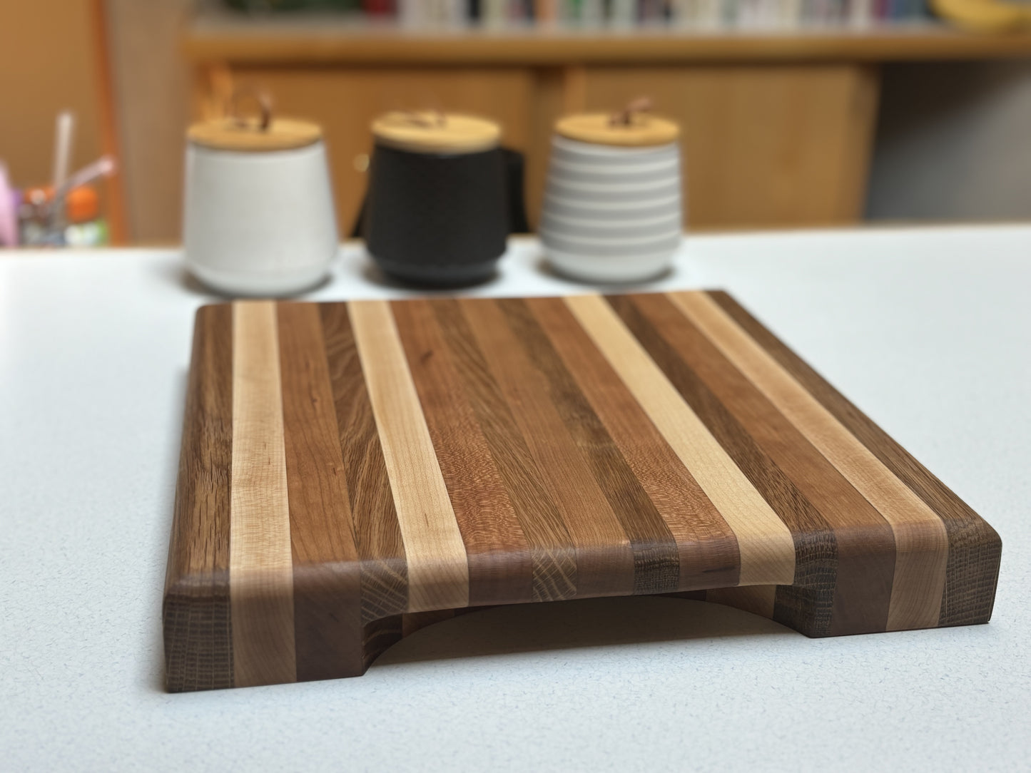 Oak, White Maple & Cherry Pinstripe Cutting Board