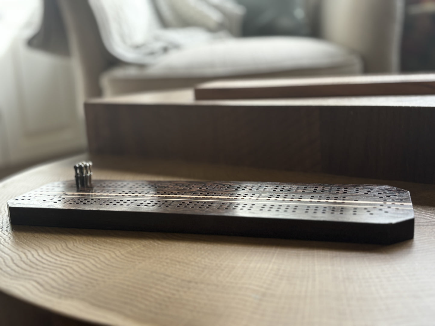 Wenge & White Maple Cribbage Board