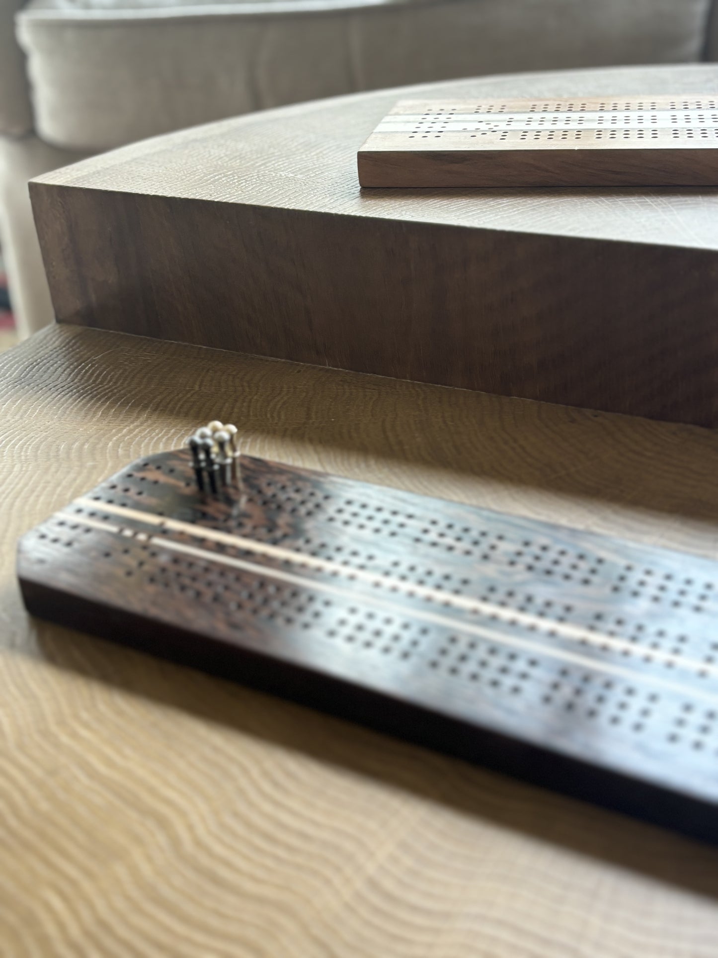 Wenge & White Maple Cribbage Board