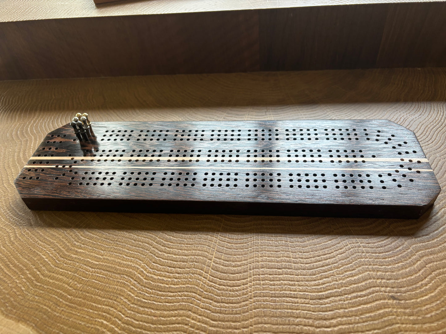 Wenge & White Maple Cribbage Board