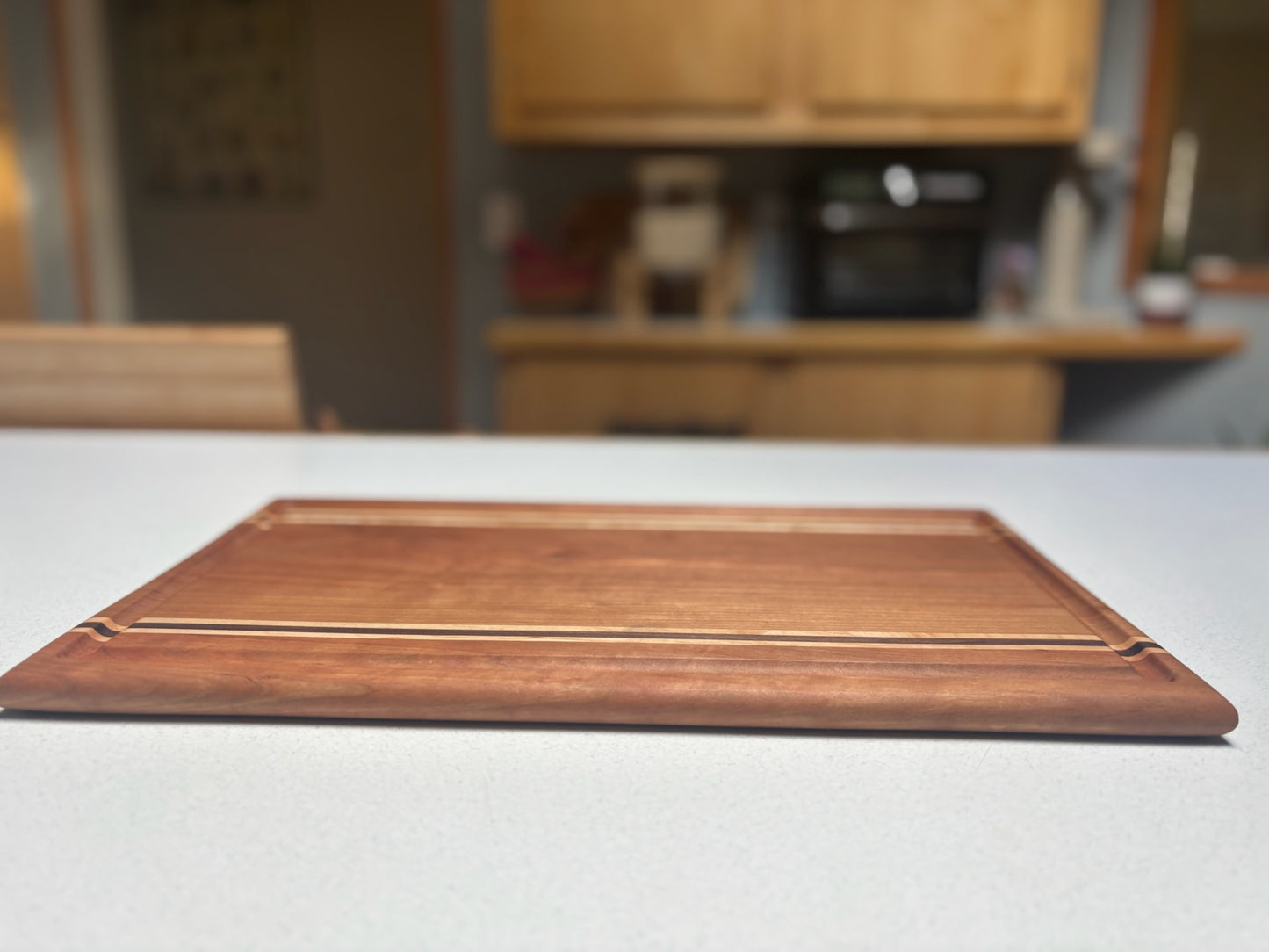 Medium Cutting Board- Cherry with White Maple & Black Walnut Accents
