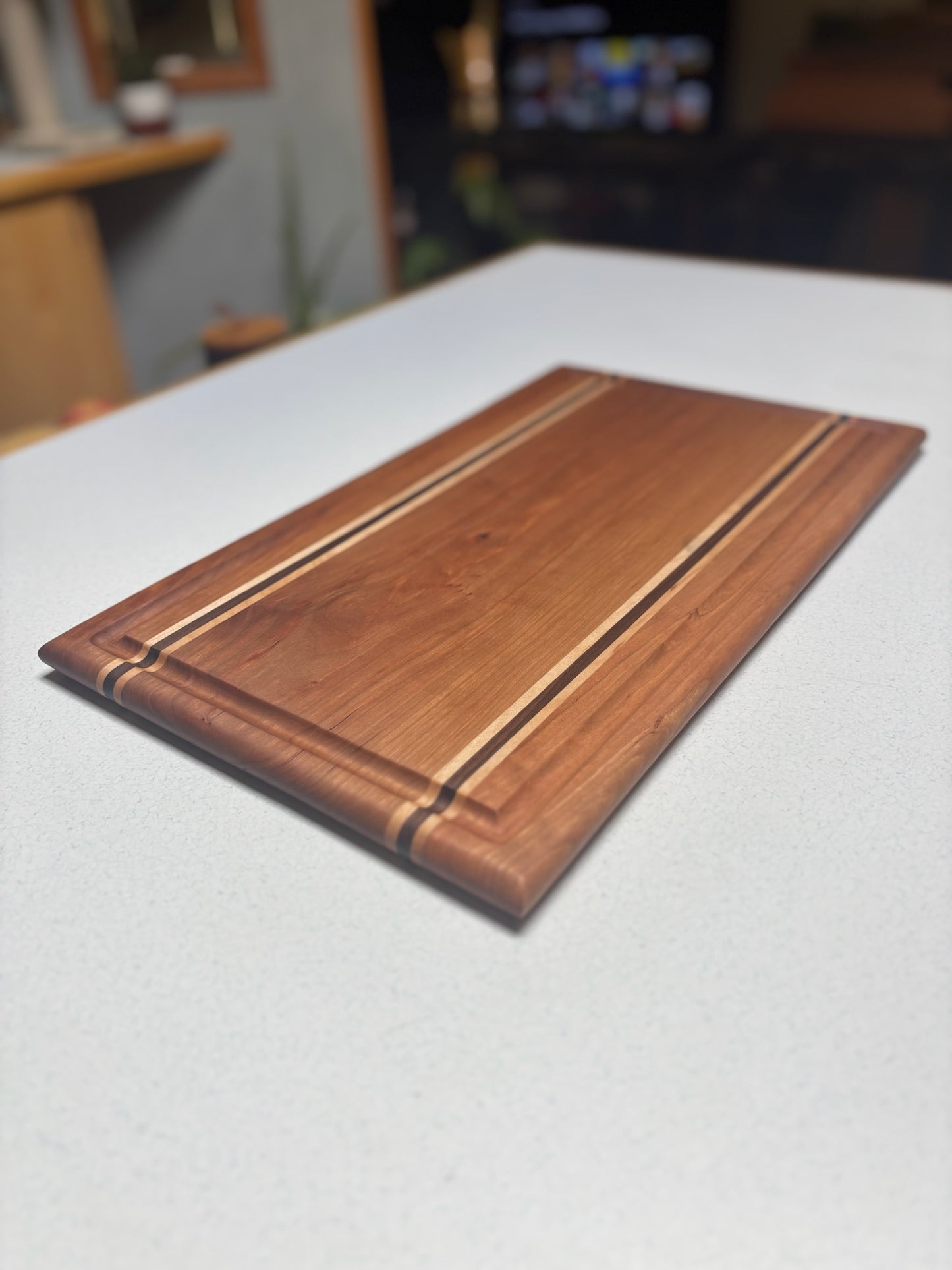 Medium Cutting Board- Cherry with White Maple & Black Walnut Accents
