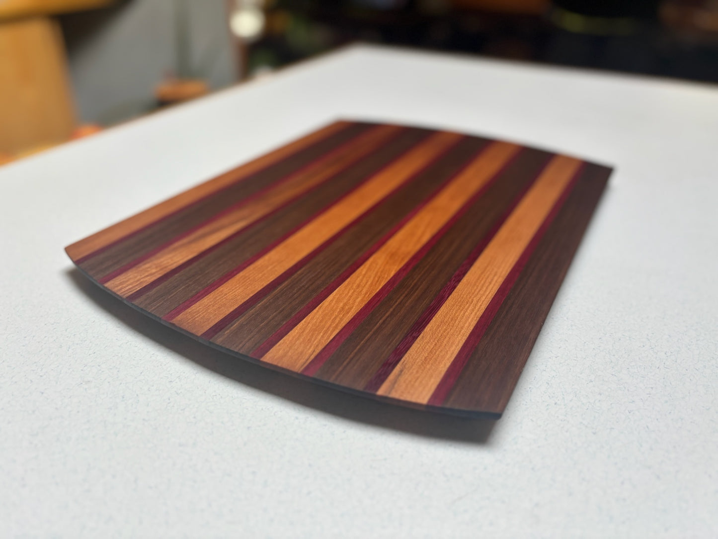 Medium Cutting Board-Black Walnut, Cherry& Purple Heart Accents