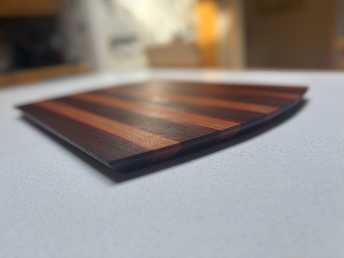 Medium Cutting Board-Black Walnut, Cherry& Purple Heart Accents