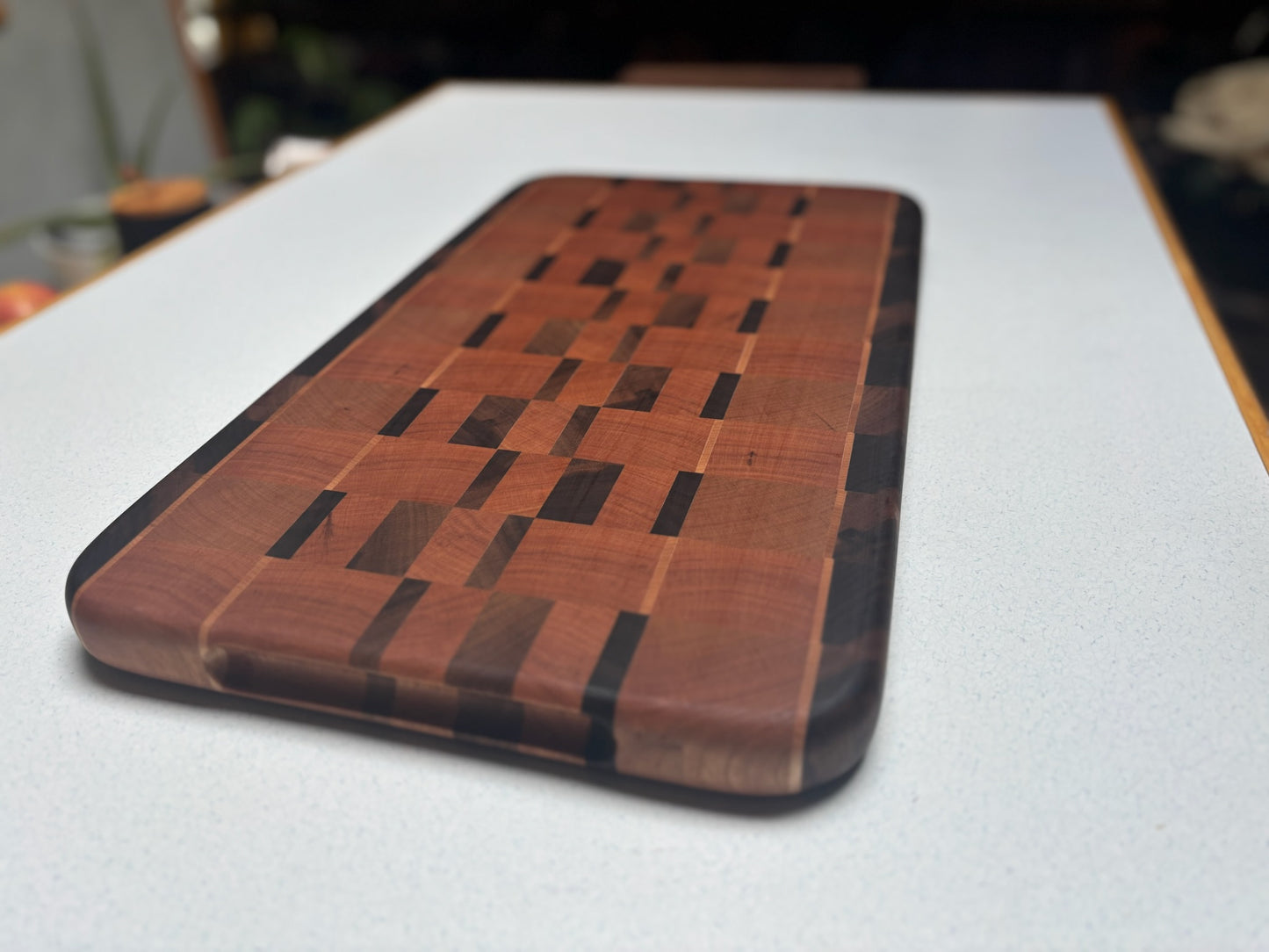 Medium End Grain Cutting Board- Cherry, Black Walnut & White Maple accents