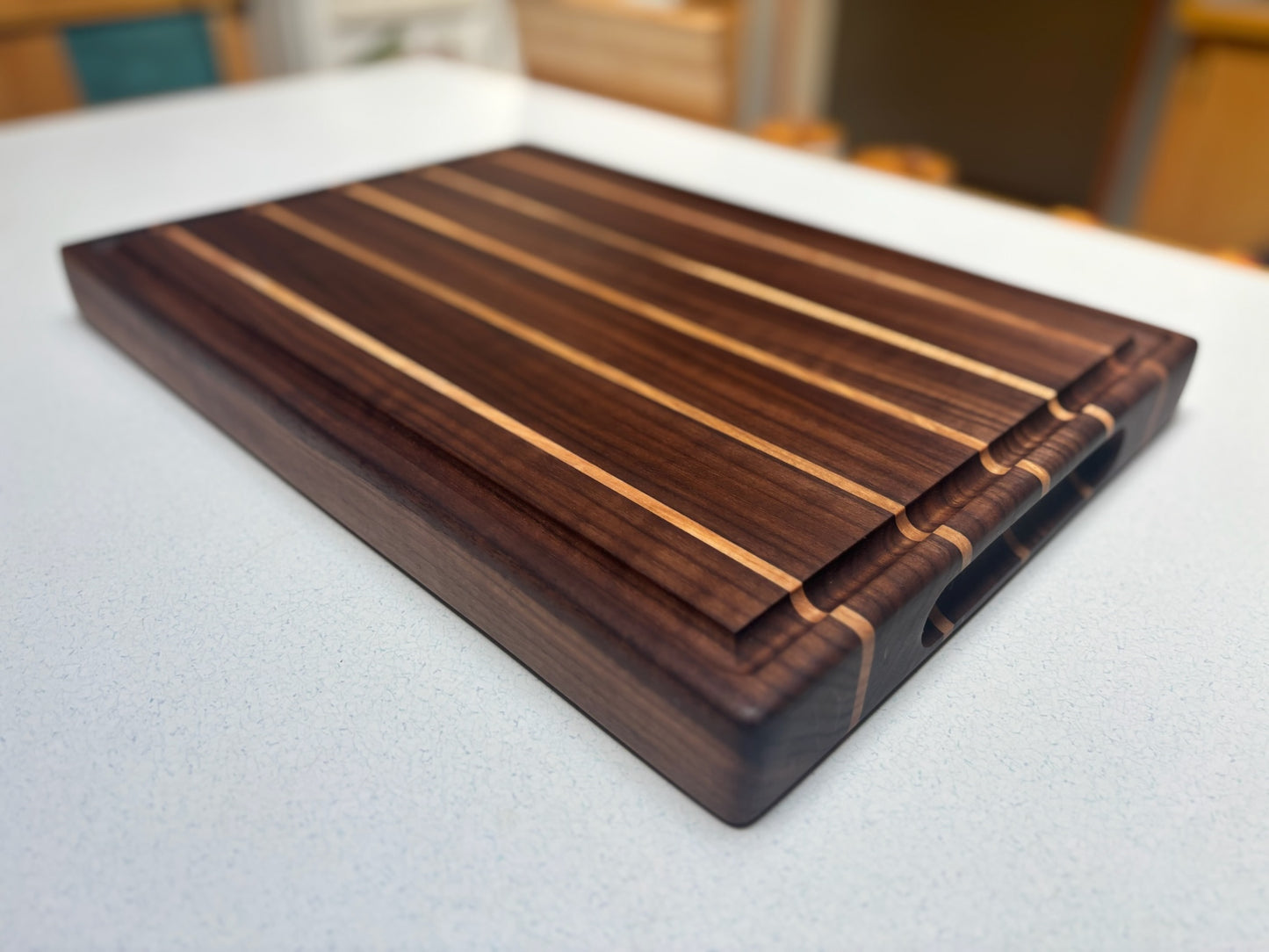 Medium Butcher Block- Black Walnut & White Maple Accents