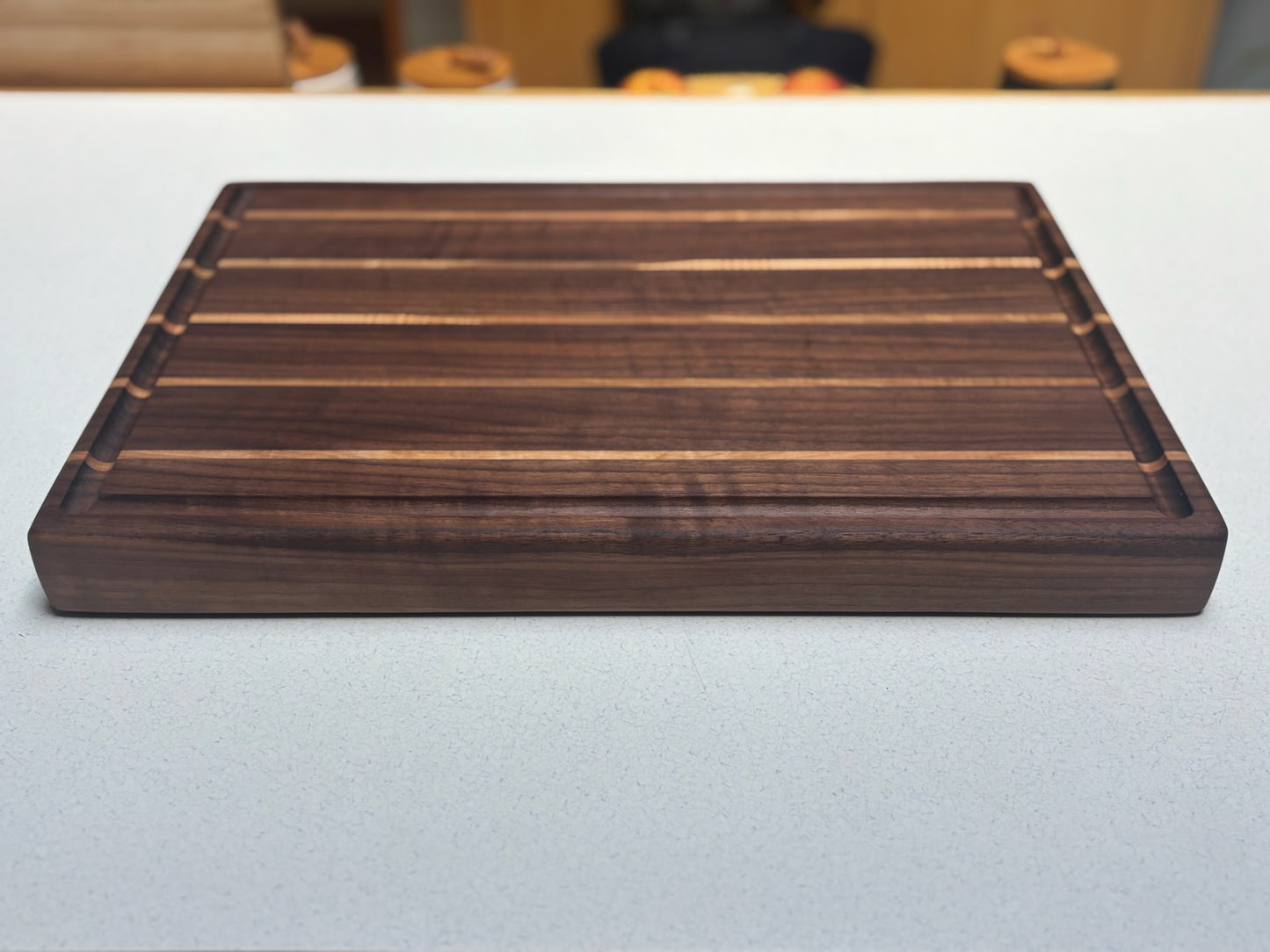 Medium Butcher Block- Black Walnut & White Maple Accents