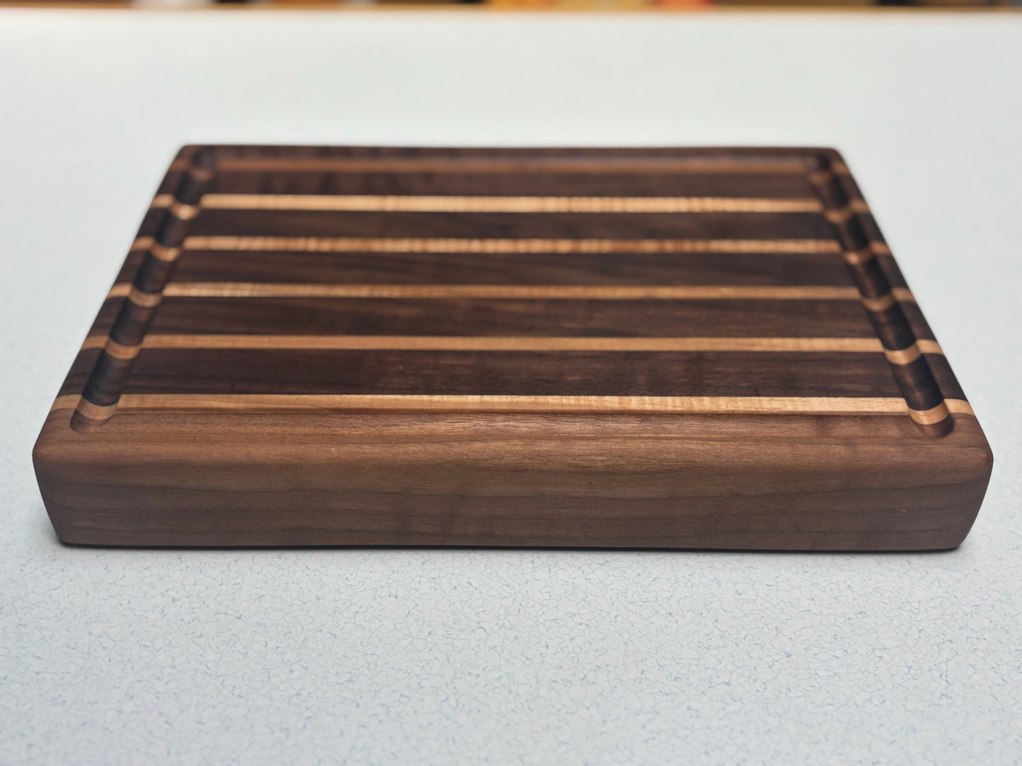 Small Butcher Block- Black Walnut & White Maple Accents