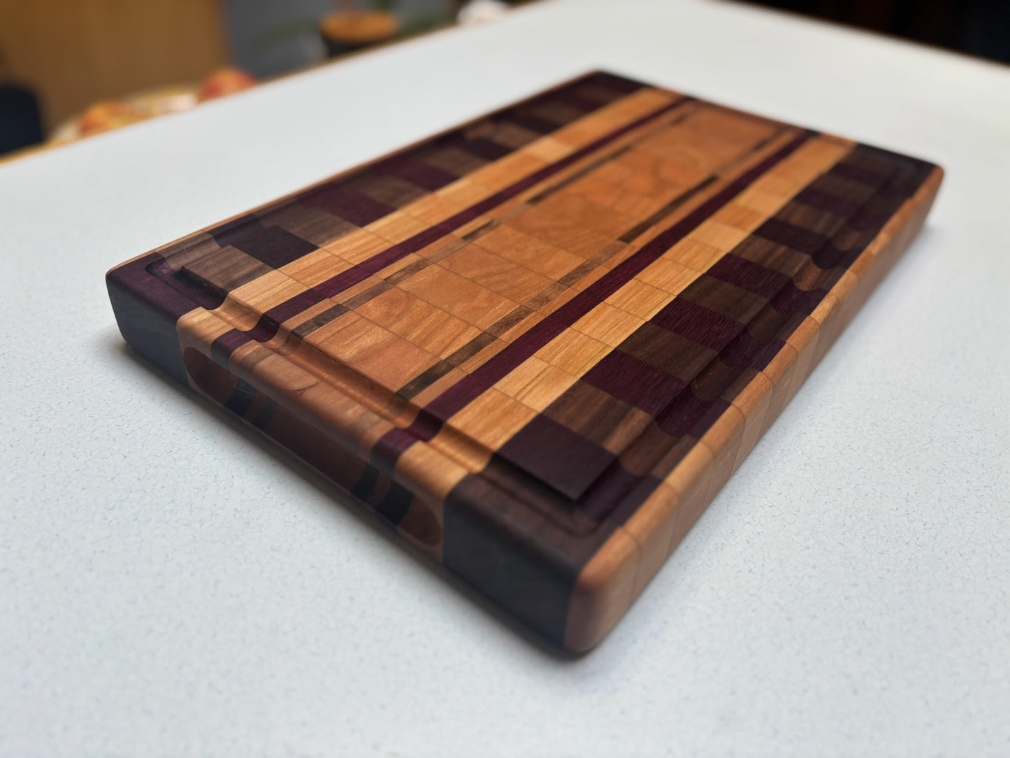 Medium Butcher Block- Cherry, Black Walnut & Purple heart