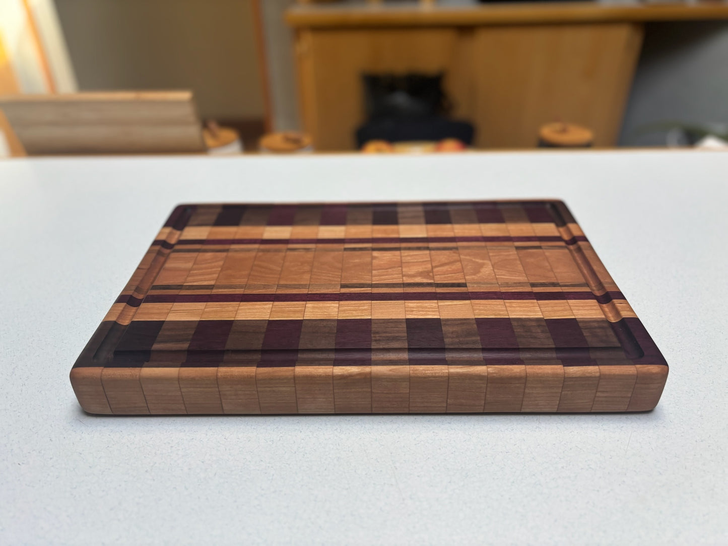 Medium Butcher Block- Cherry, Black Walnut & Purple heart