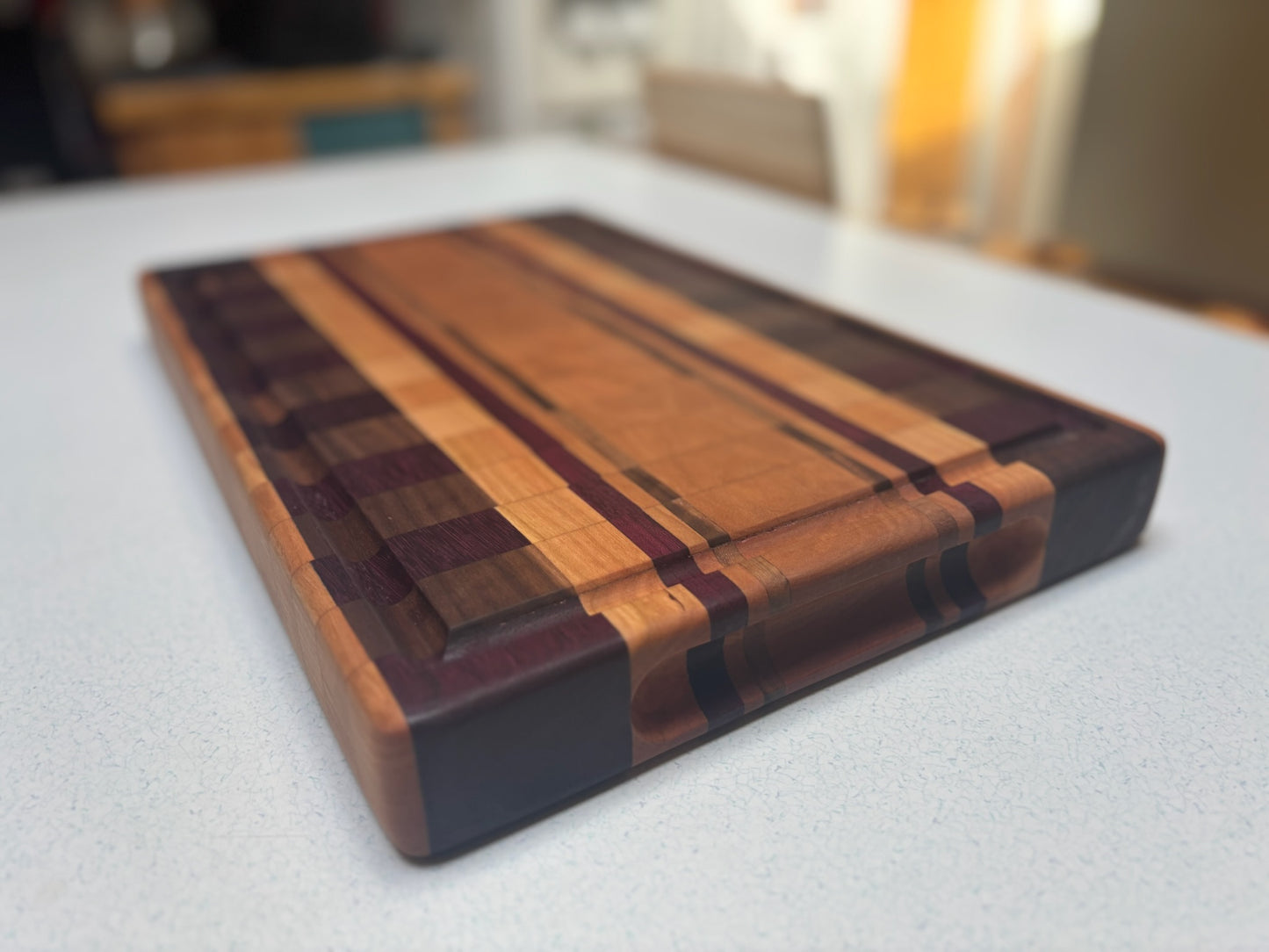 Medium Butcher Block- Cherry, Black Walnut & Purple heart