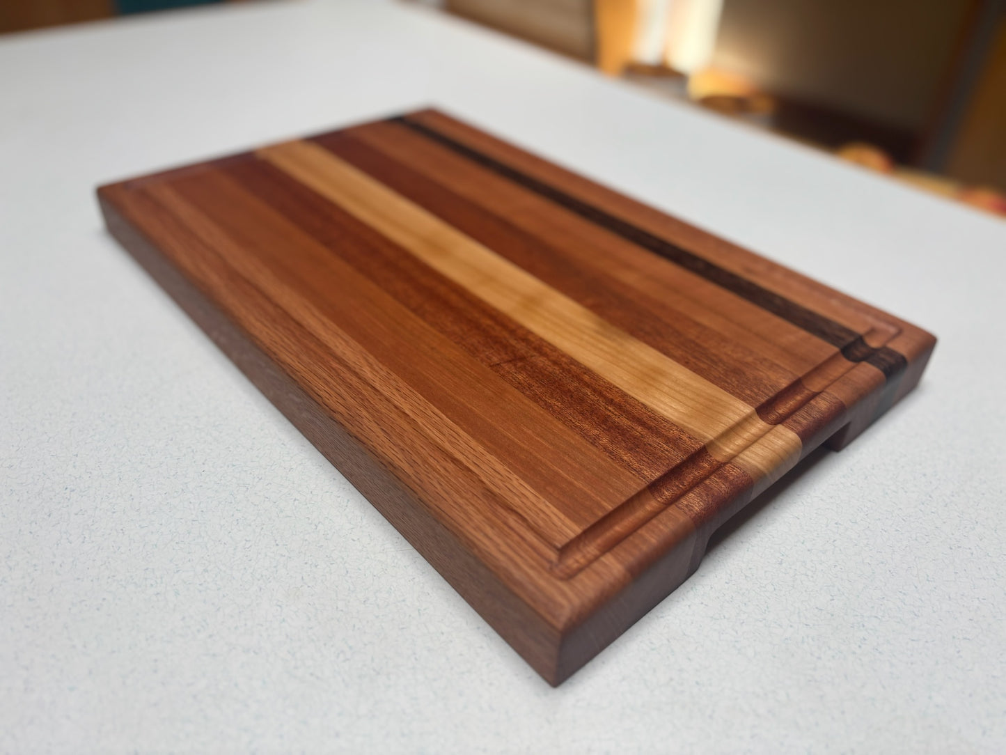Medium Butcher Block- Cherry, White oak, African Mahogany & Zebrawood