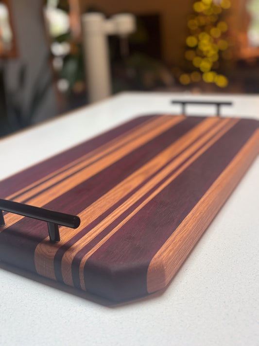 Large Serving Tray - Purple Heart, White Oak