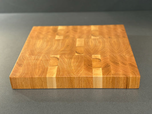 Oak & Ambrosia Maple End Grain Cutting Board