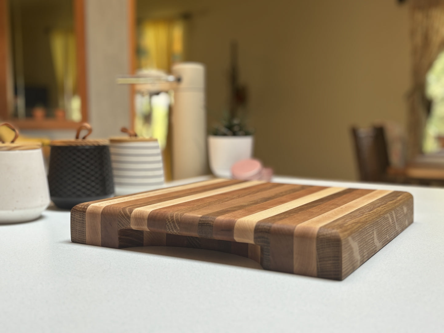 Oak, White Maple & Cherry Pinstripe Cutting Board