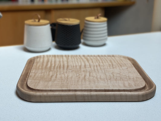 Curly Maple Cutting Board with Well