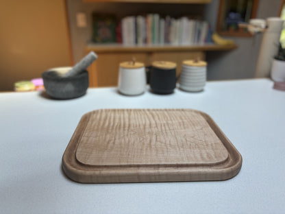 Curly Maple Cutting Board with Well