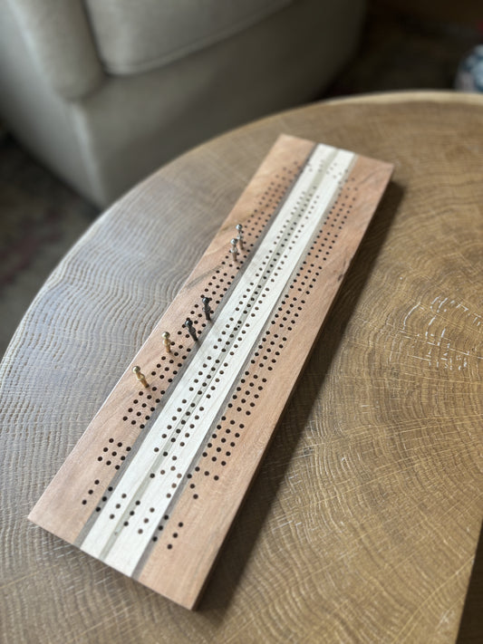 Ambrosia Maple, Cherry & Black Walnut Cribbage Board