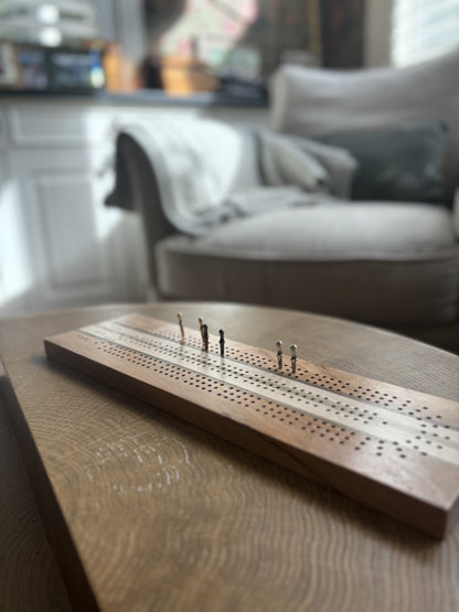 Ambrosia Maple, Cherry & Black Walnut Cribbage Board