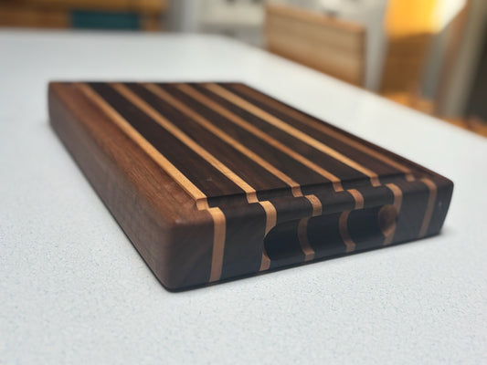 Small Butcher Block- Black Walnut & White Maple Accents