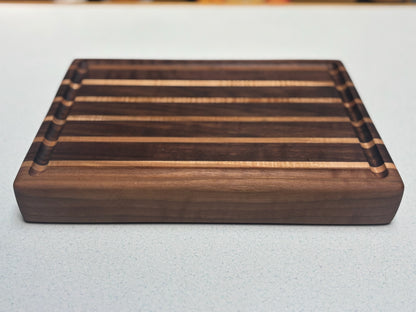 Small Butcher Block- Black Walnut & White Maple Accents