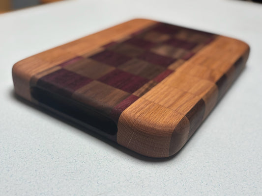 Small Butcher Block- Black Walnut, Purple Heart & Red Oak