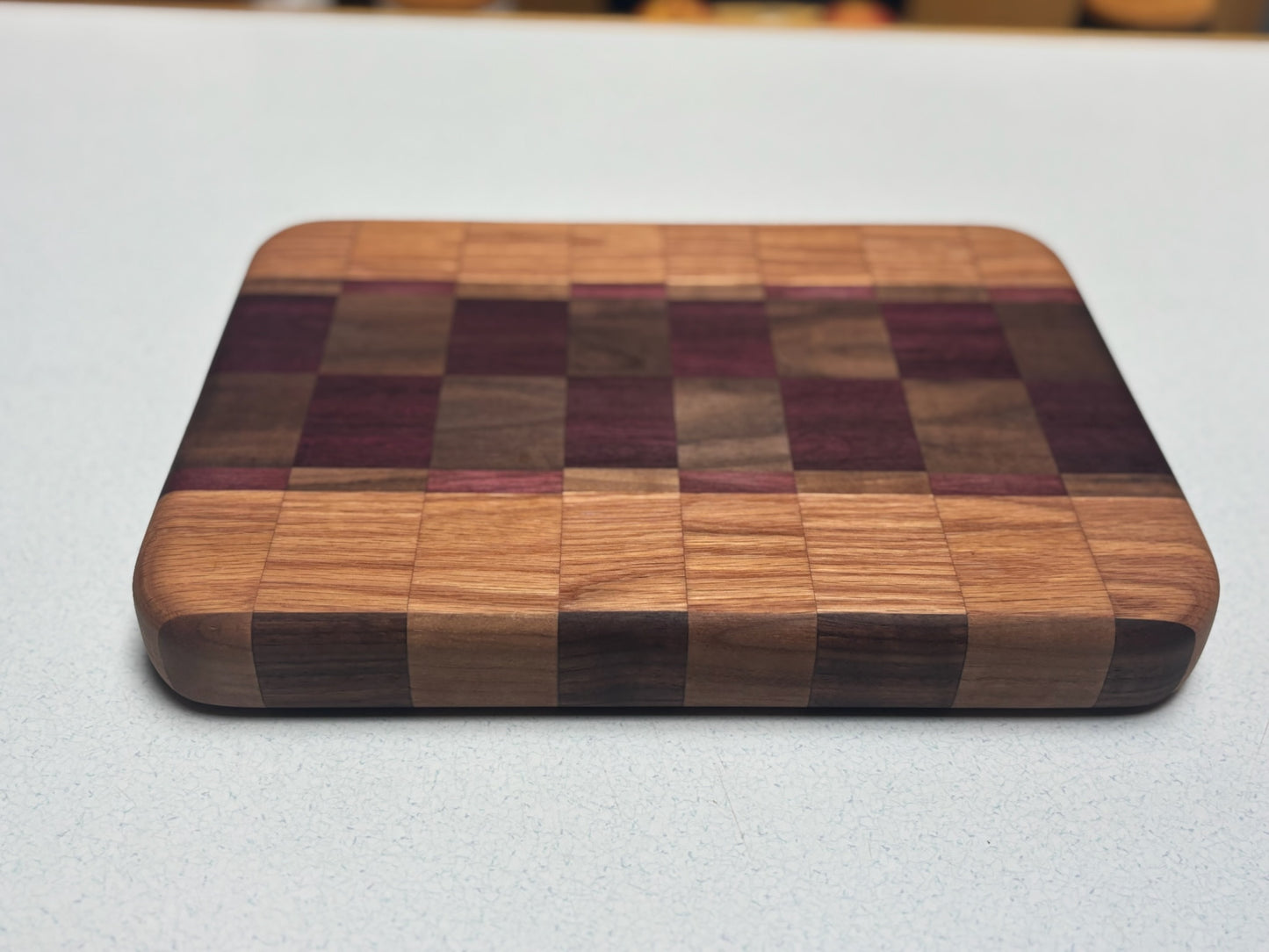 Small Butcher Block- Black Walnut, Purple Heart & Red Oak