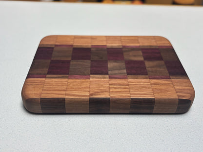 Small Butcher Block- Black Walnut, Purple Heart & Red Oak