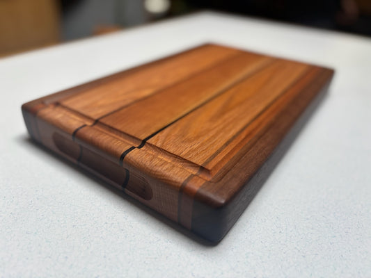 Small Butcher Block- Red Oak, Cherry and Black Walnut accents