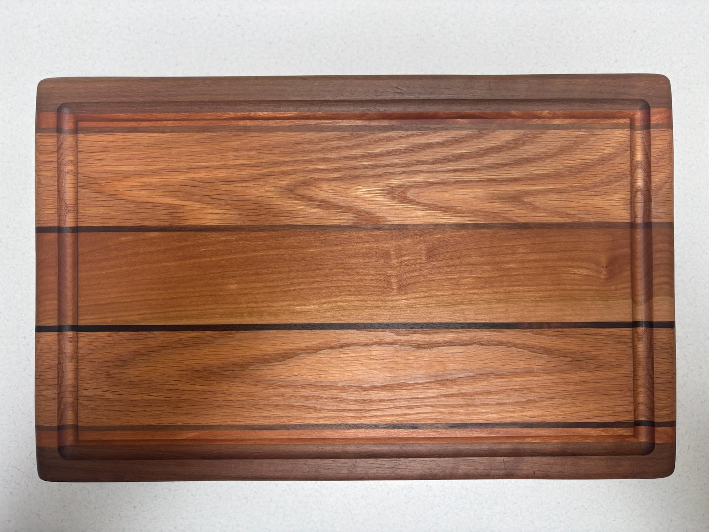 Small Butcher Block- Red Oak, Cherry and Black Walnut accents