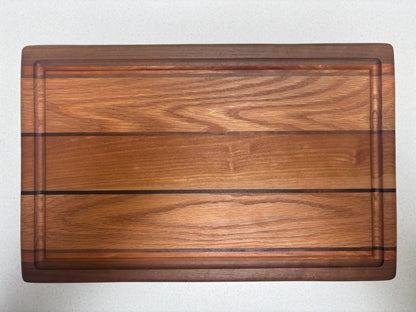 Small Butcher Block- Red Oak, Cherry and Black Walnut accents