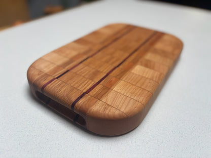 Small Butcher Block- White Maple, Red Oak, Cherry, Black Walnut & Purple Heart Accents
