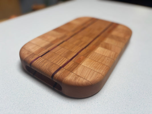 Small Butcher Block- White Maple, Red Oak, Cherry, Black Walnut & Purple Heart Accents