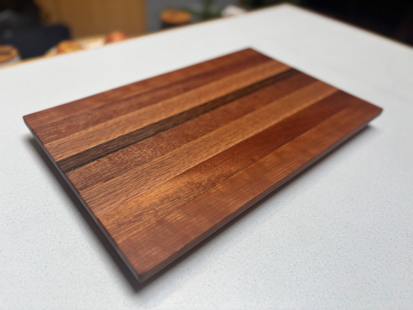 Medium Butcher Block- Cherry, White Oak, African Mahogany & Zebrawood.