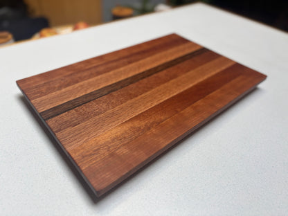Medium Butcher Block- Cherry, White Oak, African Mahogany & Zebrawood.