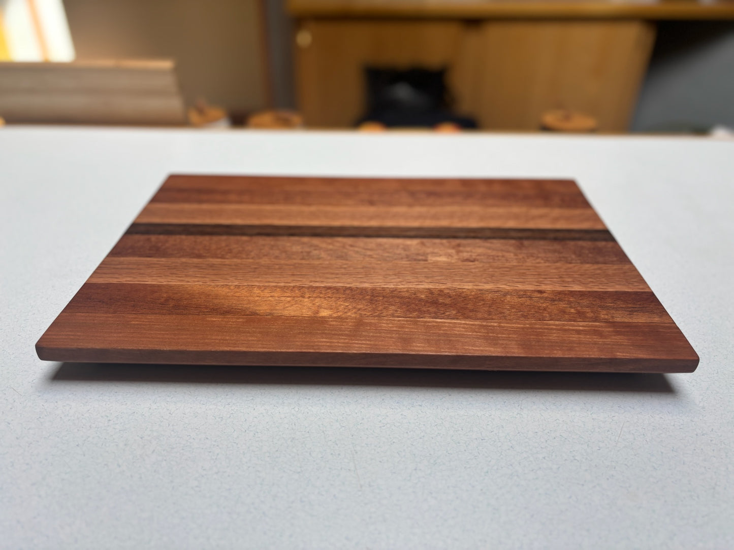 Medium Butcher Block- Cherry, White Oak, African Mahogany & Zebrawood.